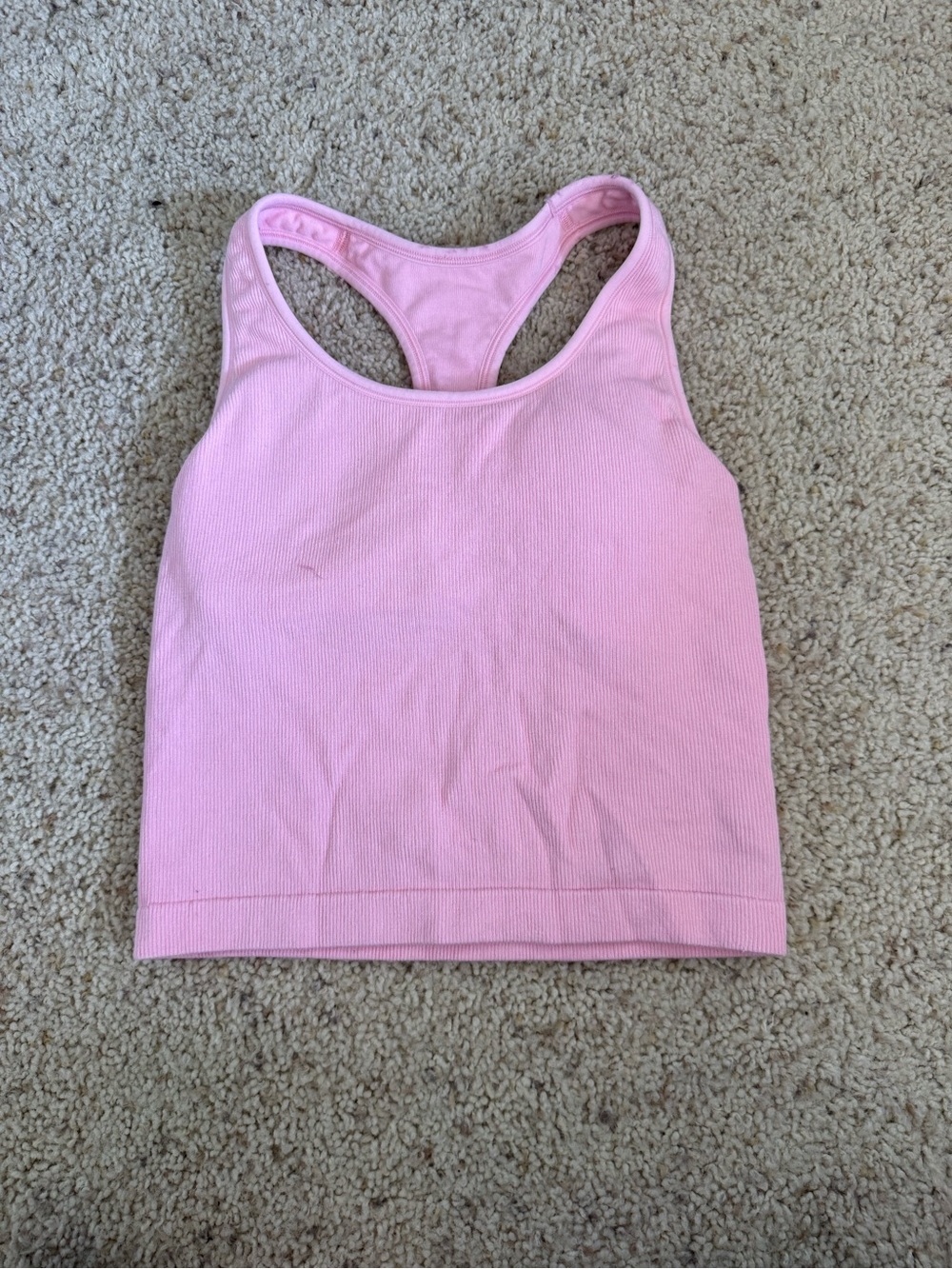 all in motion Pink Ribbed Racerback Crop Tank